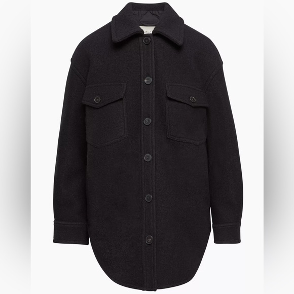Aritzia Wilfred Ganna Shacket Black - Picture 2 of 4